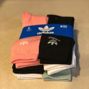 adidas Trefoil 6-Pack Crew Socks - Large